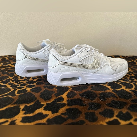 Nike Air Max SC Triple White with Rhinestone Accents - Picture 3 of 11